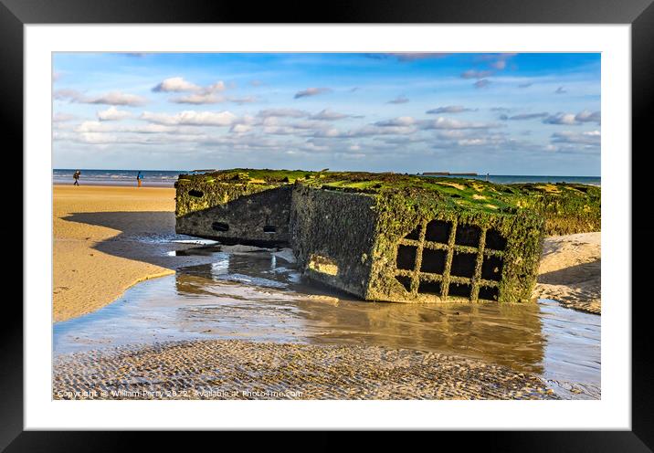 Old Ramp Beach Mulberry Harbor Arromanches-les-Bains Normandy Fr Framed Mounted Print by William Perry