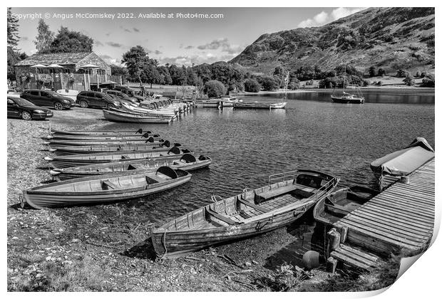 St Patrick’s Boat Landing Ullswater mono Print by Angus McComiskey