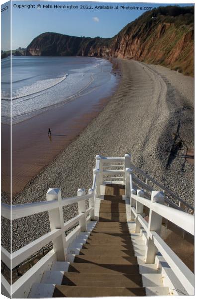 Jacobs Ladder at Sidmouth Canvas Print by Pete Hemington