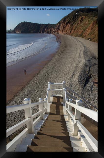 Jacobs Ladder at Sidmouth Framed Print by Pete Hemington