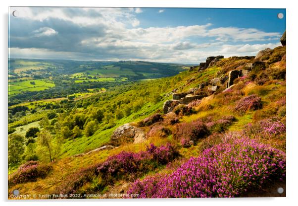 Curbar Edge, Peak District Acrylic by Justin Foulkes