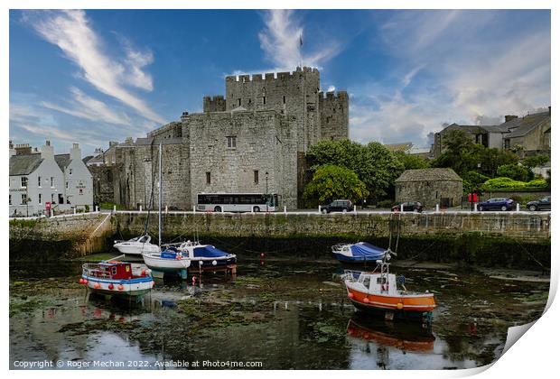 Castle Rushen's Harbour View Print by Roger Mechan