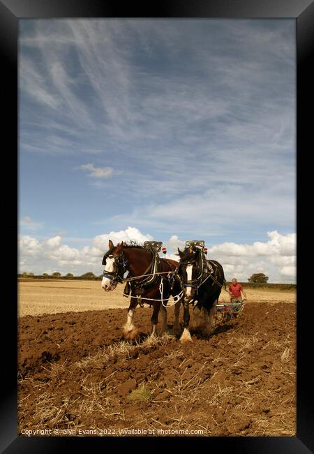 Working the land. Framed Print by Glyn Evans