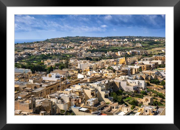 Victoria City In Malta Aerial View Framed Mounted Print by Artur Bogacki
