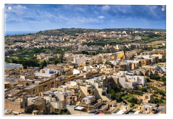Victoria City In Malta Aerial View Acrylic by Artur Bogacki