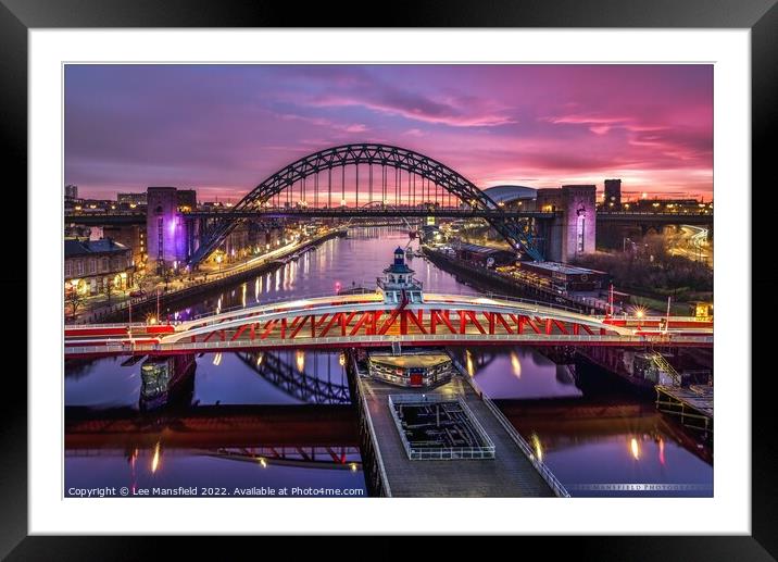 Newcastle Quayside Sunrise Framed Mounted Print by Lee Mansfield