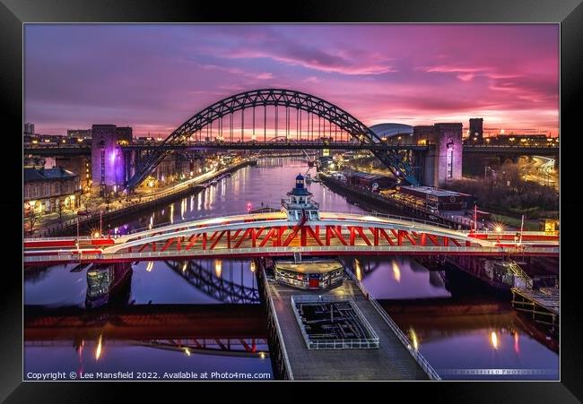 Newcastle Quayside Sunrise Framed Print by Lee Mansfield