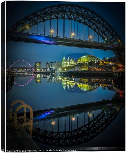 Newcastle Quayside Bridge Canvas Print by Lee Mansfield