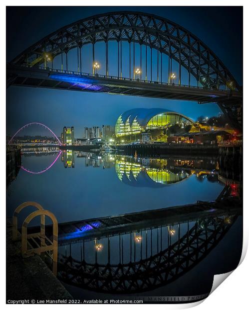 Newcastle Quayside Bridge Print by Lee Mansfield