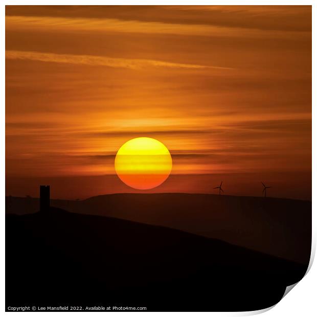 Sunrise Sunset Blacko Tower Lancashire Print by Lee Mansfield