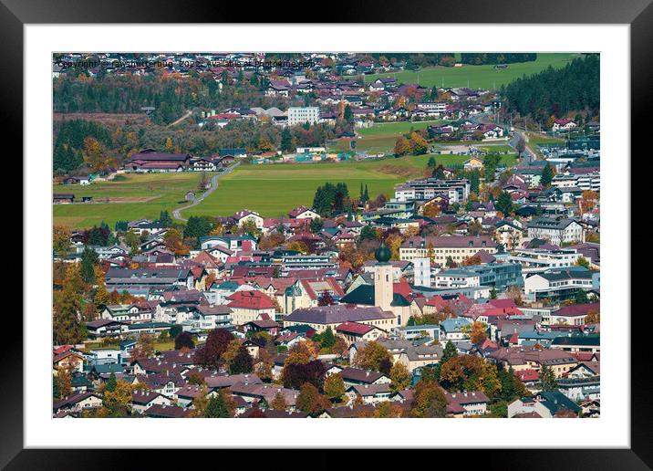 Red Rooftops Of Reutte Framed Mounted Print by rawshutterbug 