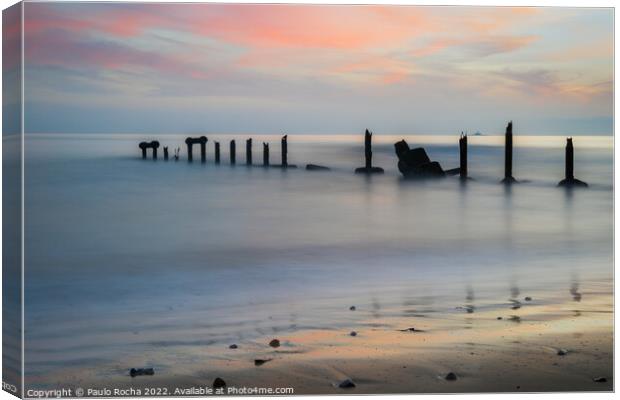 Long exposure image with broken pillar stucture Canvas Print by Paulo Rocha
