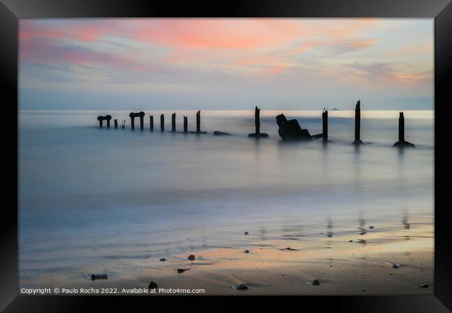 Long exposure image with broken pillar stucture Framed Print by Paulo Rocha