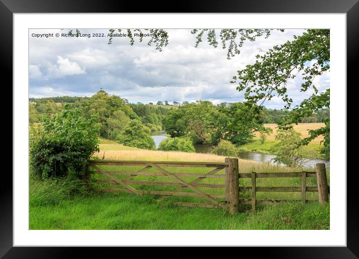 View over gate to the River Annan Framed Mounted Print by Richard Long
