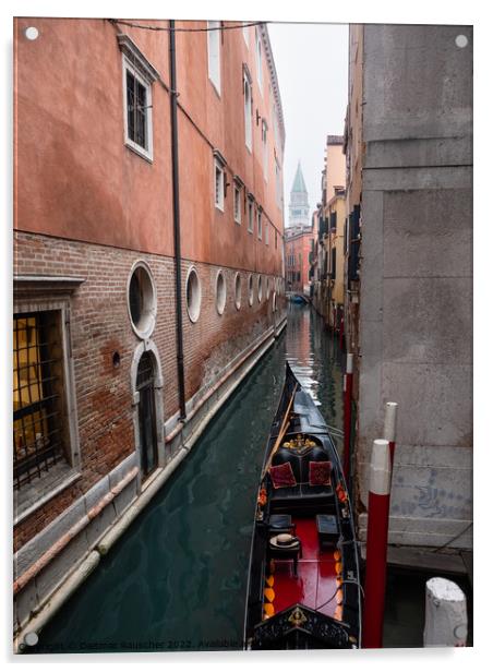 Venice Canal with Gondola Acrylic by Dietmar Rauscher