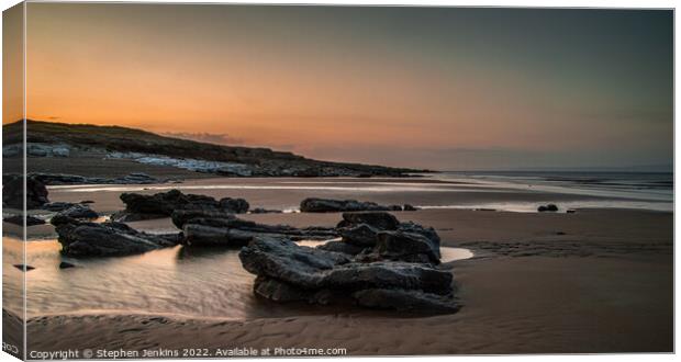 Dunraven Bay in Wales Canvas Print by Stephen Jenkins