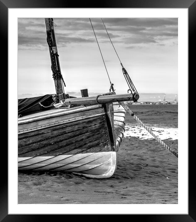Boat at Meols shore  Framed Mounted Print by Ann Goodall