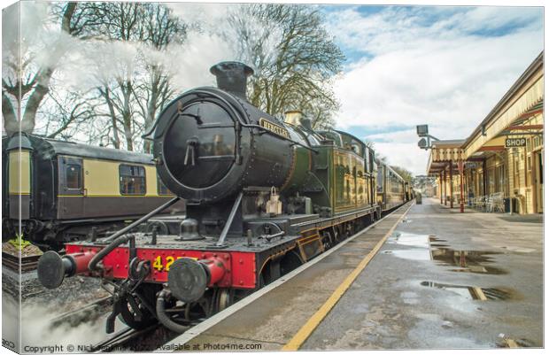 Paignton Dartmouth Steam Railway at Paignton Station Canvas Print by Nick Jenkins