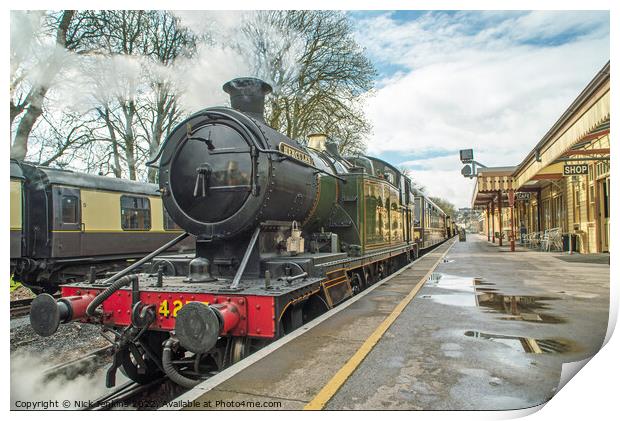 Paignton Dartmouth Steam Railway at Paignton Station Print by Nick Jenkins
