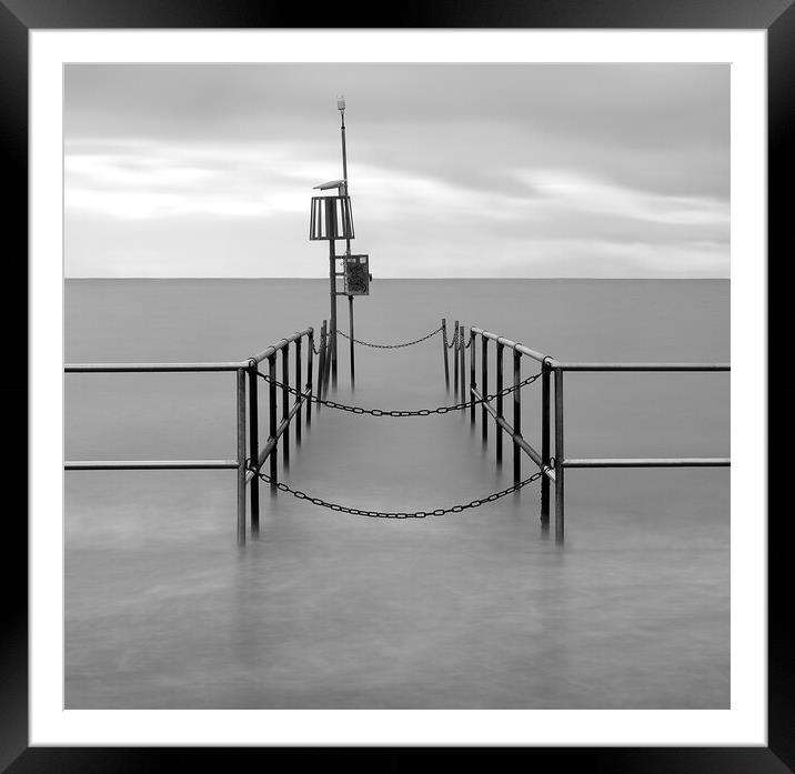 Railings in the sea Framed Mounted Print by Ann Goodall