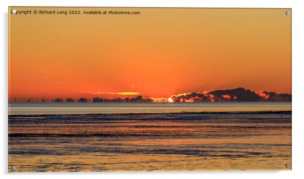 Sunset over the Solway estuary Acrylic by Richard Long