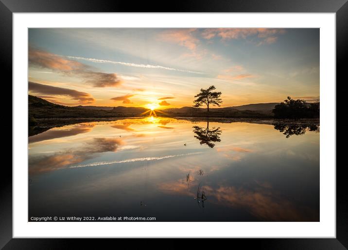 Sunset, Kelly Hall Tarn Framed Mounted Print by Liz Withey