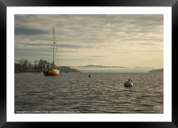 Misty Afternoon, Windermere Framed Mounted Print by Liz Withey