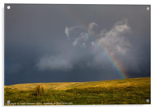 Dark Skies and Rainbow Acrylic by Heidi Stewart