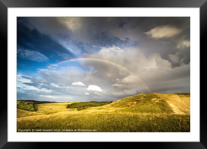 Rainbow Over Southerndown Framed Mounted Print by Heidi Stewart
