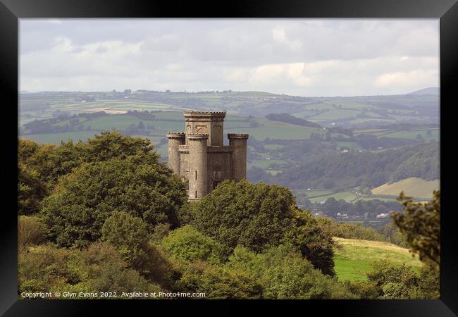 Paxtons Tower overlooking the Towy Valley Framed Print by Glyn Evans