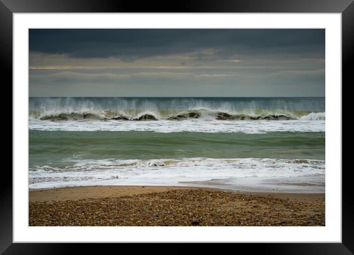 Color of the waves... Framed Mounted Print by Elzbieta Sosnowski