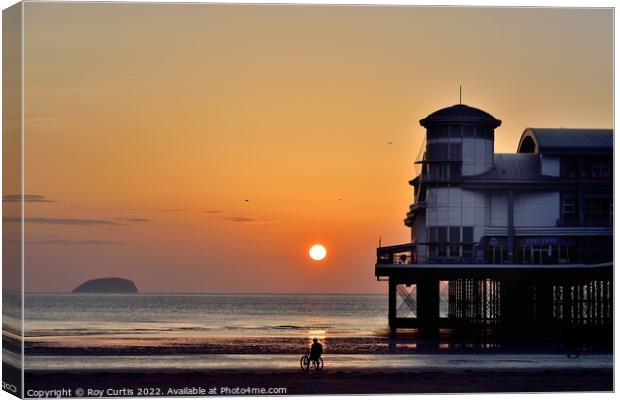  Weston-Super-Mare Sunset Canvas Print by Roy Curtis