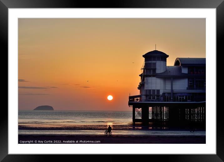  Weston-Super-Mare Sunset Framed Mounted Print by Roy Curtis