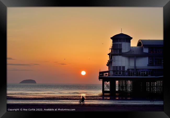  Weston-Super-Mare Sunset Framed Print by Roy Curtis
