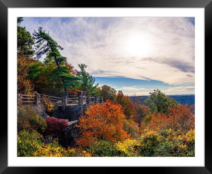 Coopers Rock state park overlook over the Cheat River in West Vi Framed Mounted Print by Steve Heap