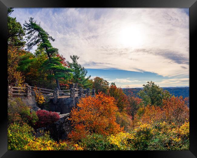 Coopers Rock state park overlook over the Cheat River in West Vi Framed Print by Steve Heap