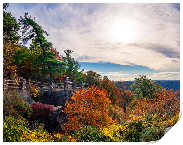 Coopers Rock state park overlook over the Cheat River in West Vi Print by Steve Heap