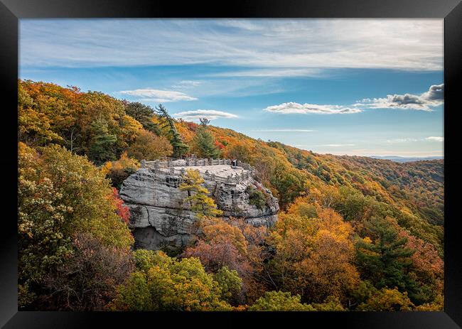 Coopers Rock state park overlook over the Cheat River in West Vi Framed Print by Steve Heap