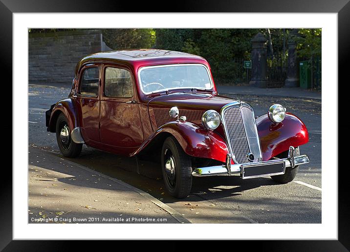 Classic Red Citroen 15 Framed Mounted Print by Craig Brown