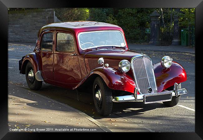 Classic Red Citroen 15 Framed Print by Craig Brown