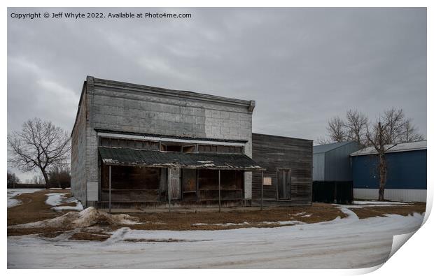 Abandoned storefronts Print by Jeff Whyte