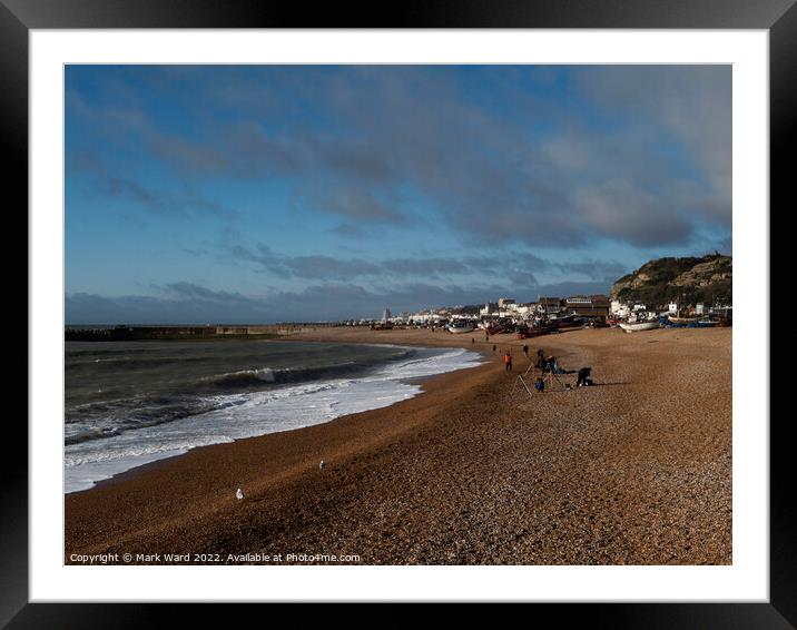 Fishing in Different Forms in Hastings. Framed Mounted Print by Mark Ward