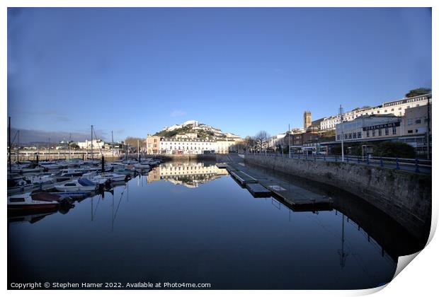 Torquay Harbour Reflections Print by Stephen Hamer