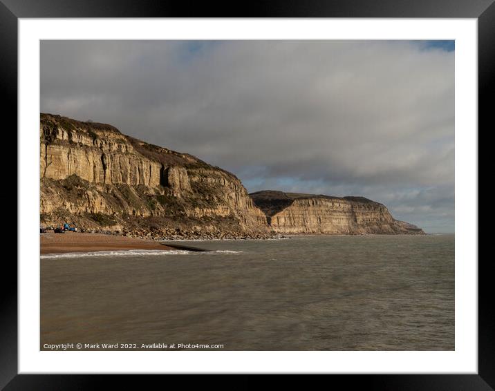 The Cliffs of Hastings on a Moody Day. Framed Mounted Print by Mark Ward