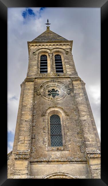 Exterior Steeple Saint Laurent Church Normandy France Framed Print by William Perry
