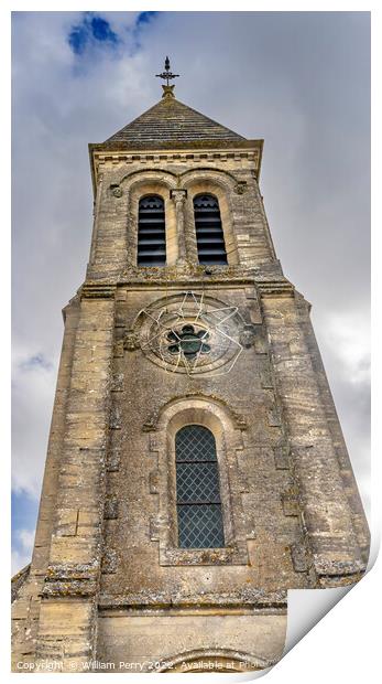 Exterior Steeple Saint Laurent Church Normandy France Print by William Perry