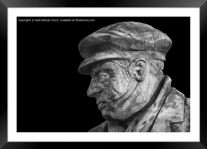 Miner Sculpture Framed Mounted Print by Neil Holman