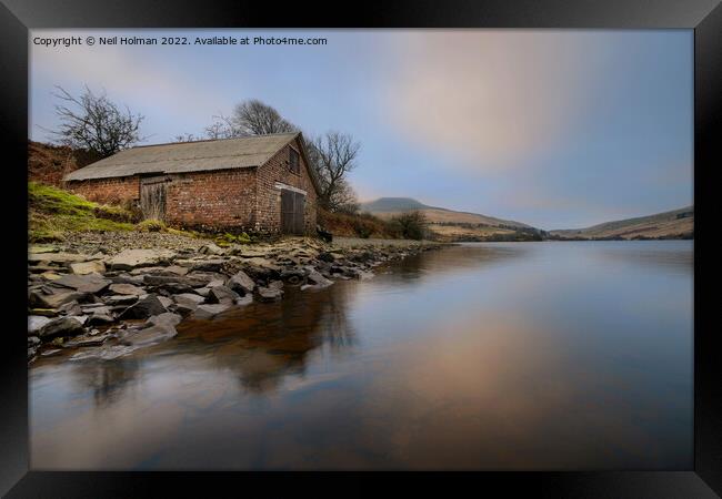 The Boat House, Cray reservoir, Brecon Beacons Framed Print by Neil Holman