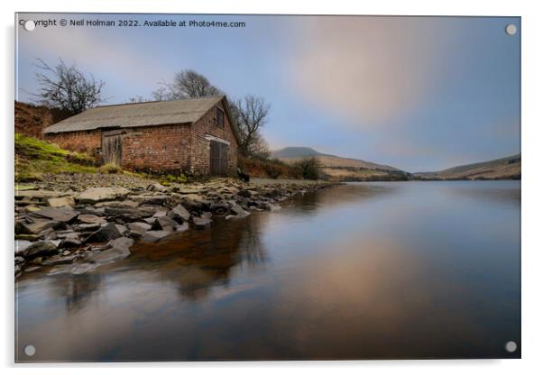 The Boat House, Cray reservoir, Brecon Beacons Acrylic by Neil Holman