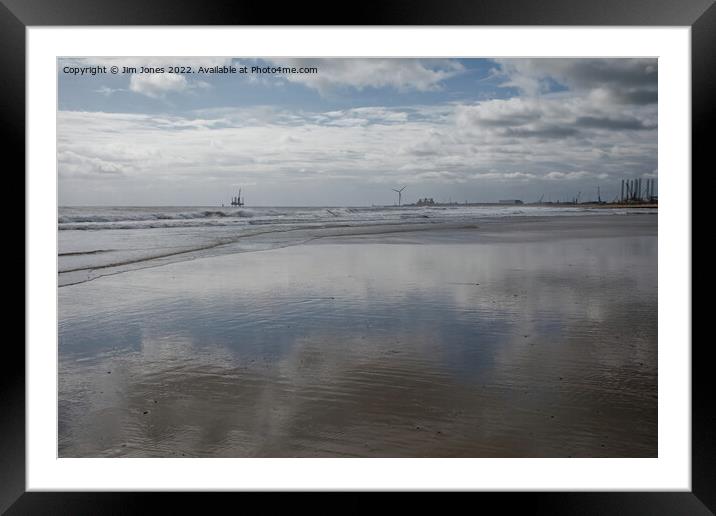 Daybreak in silver and blue Framed Mounted Print by Jim Jones